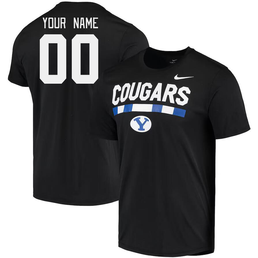 Custom BYU Cougars Name And Number College Tshirt-Black - Click Image to Close